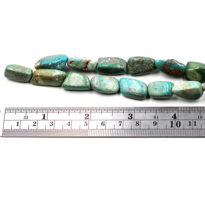 TURQ-115) Turquoise Nugget Bead Strand