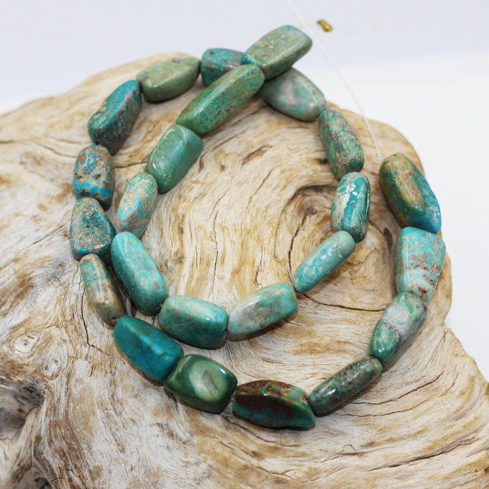 TURQ-115) Turquoise Nugget Bead Strand
