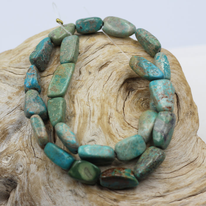 TURQ-115) Turquoise Nugget Bead Strand