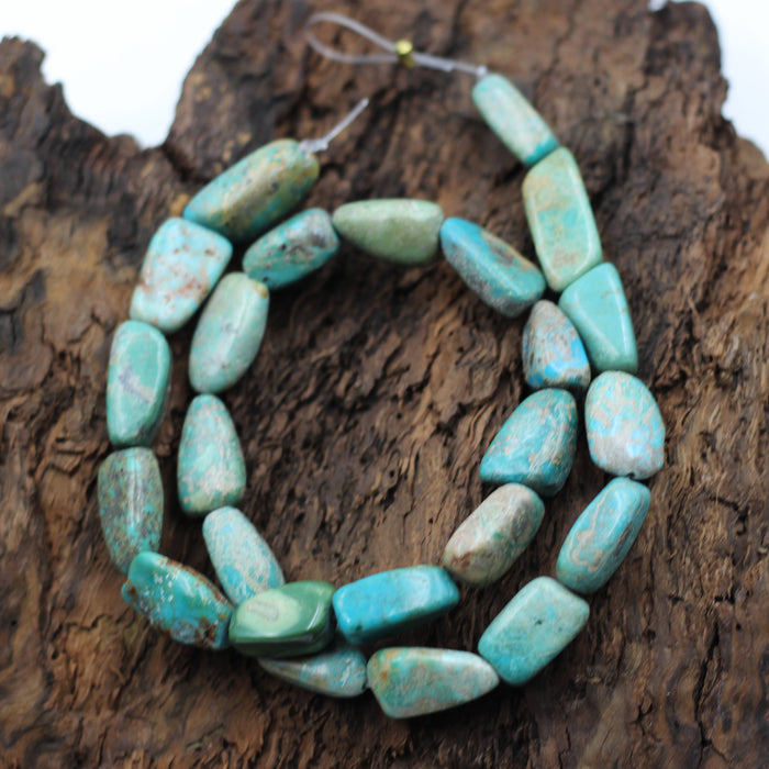 TURQ-115) Turquoise Nugget Bead Strand