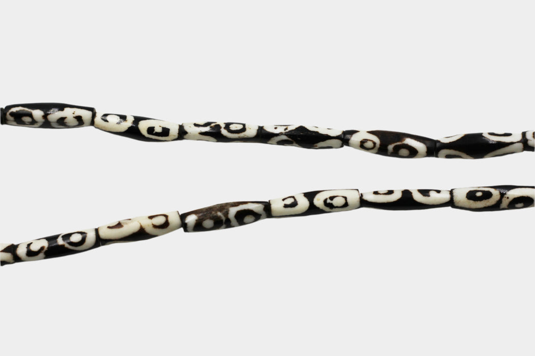 (African 016)  African Batik Bone Beads