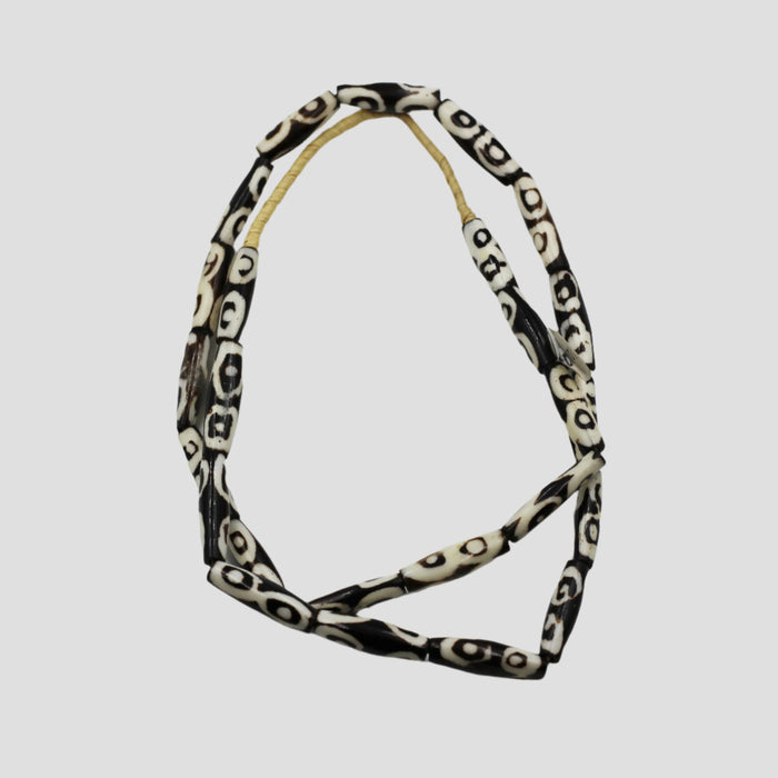 (African 016)  African Batik Bone Beads