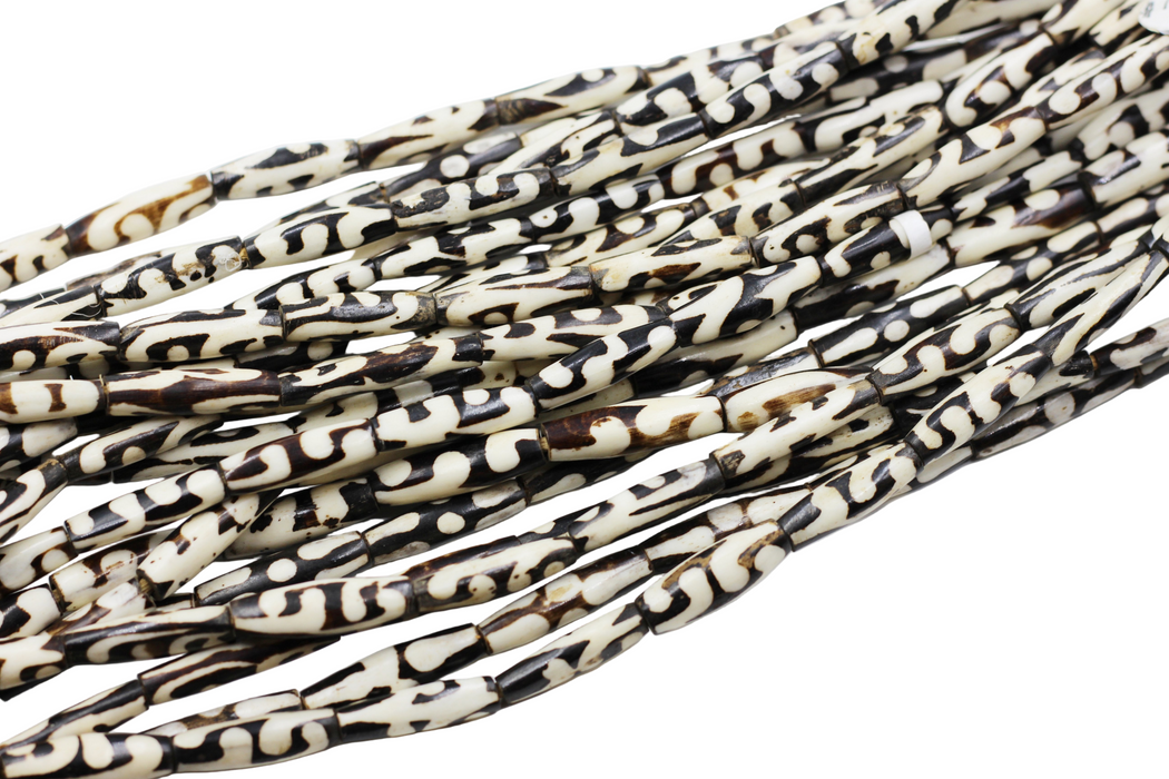 (African 017)  African Batik Bone Beads