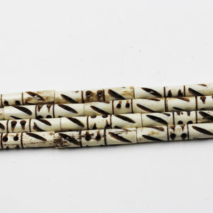(African 020)  African Batik Bone Beads