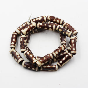 (African 021) African Batik Bone Beads