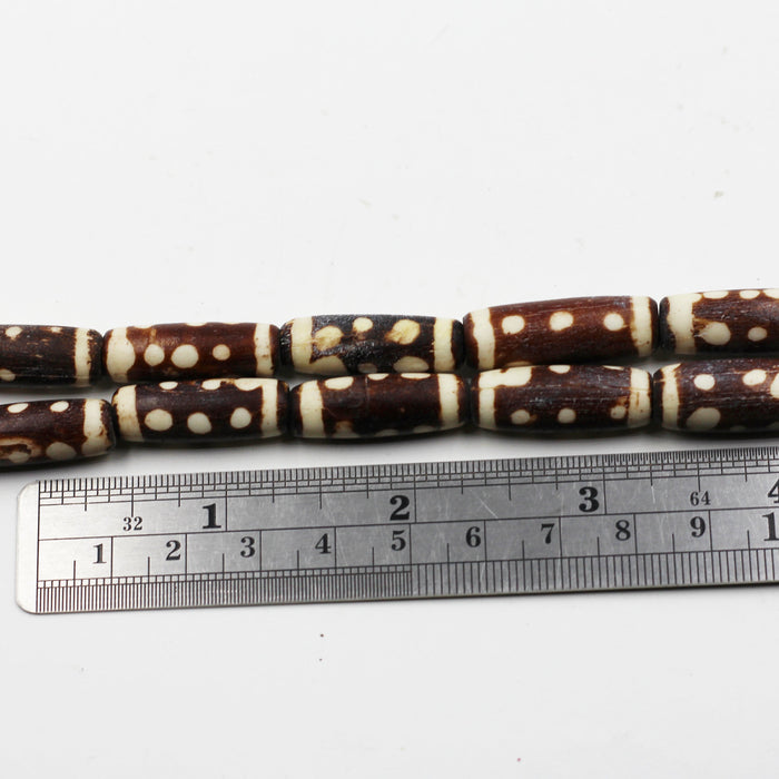(African 021) African Batik Bone Beads