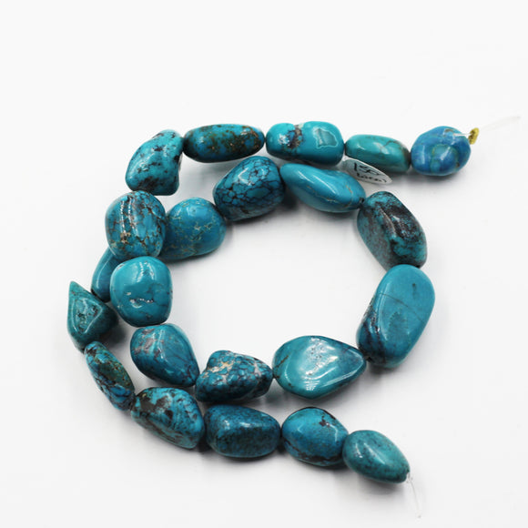 (Turq 116) Turquoise nugget bead strand.