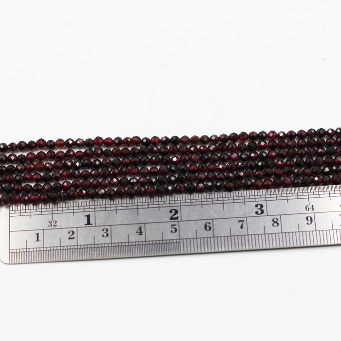 (GAR-012) 3mm Faceted Red Rhodolite Garnet
