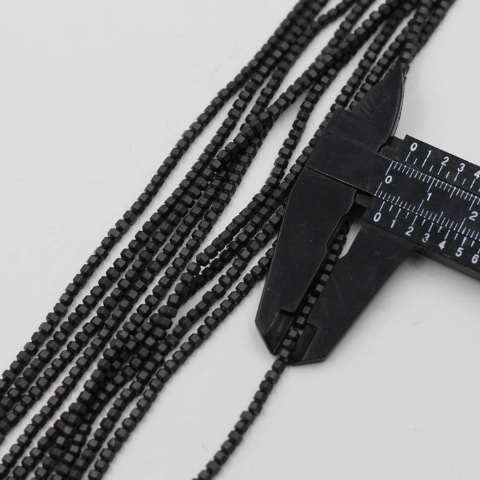 Hem 010  Hematite 3 mm Faceted Octagon Beads