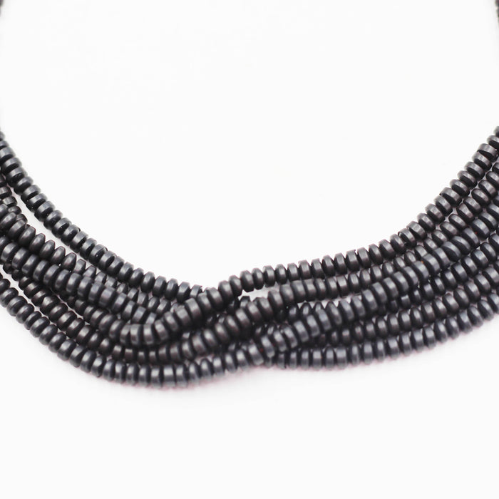 (hem011) 4 mm Hematite Rondelles