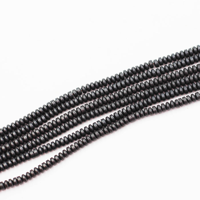 (hem011) 4 mm Hematite Rondelles