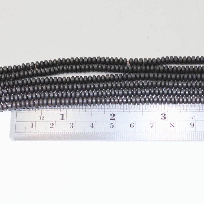 (hem011) 4 mm Hematite Rondelles