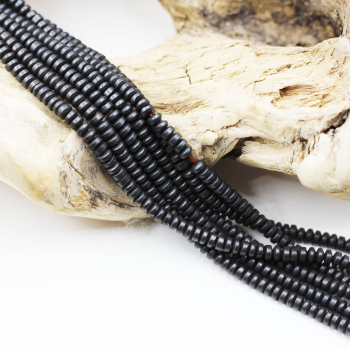(hem011) 4 mm Hematite Rondelles
