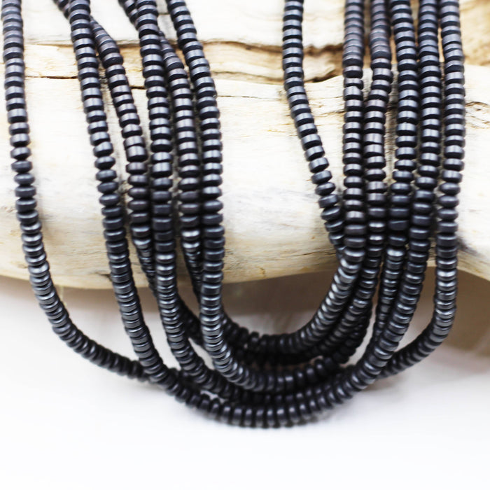 (hem011) 4 mm Hematite Rondelles