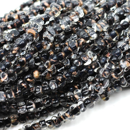 Black & Goldstone Encased In Clear