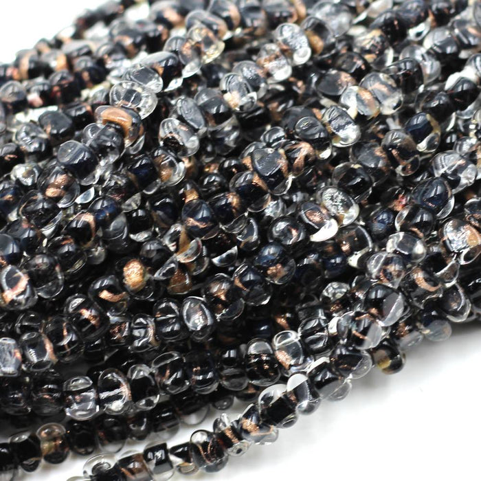 Black & Goldstone Encased In Clear