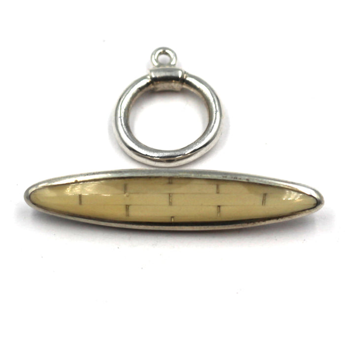 (ITG-208) Melon Shell Inlay Toggle Clasp