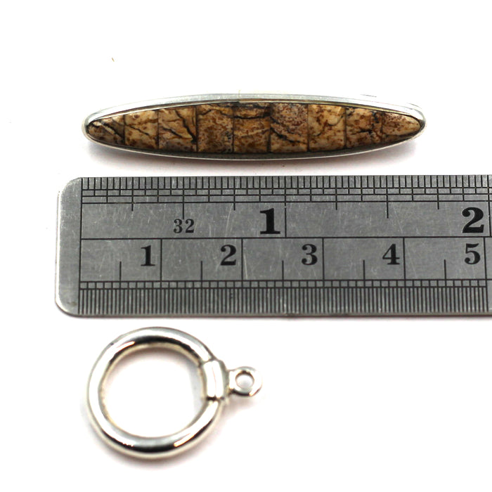 (ITG-209) Picture Jasper Inlay Toggle Clasp