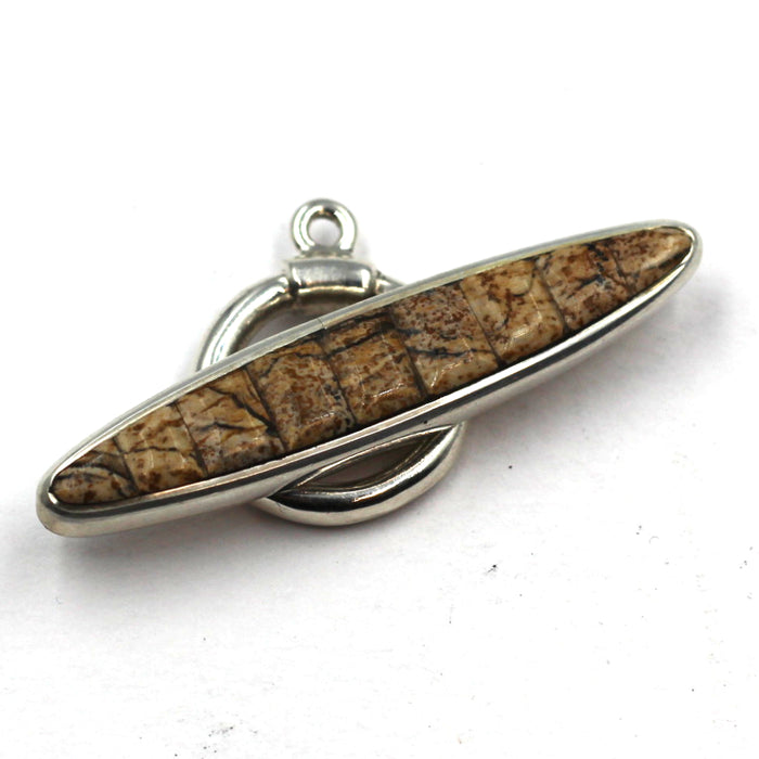 (ITG-209) Picture Jasper Inlay Toggle Clasp