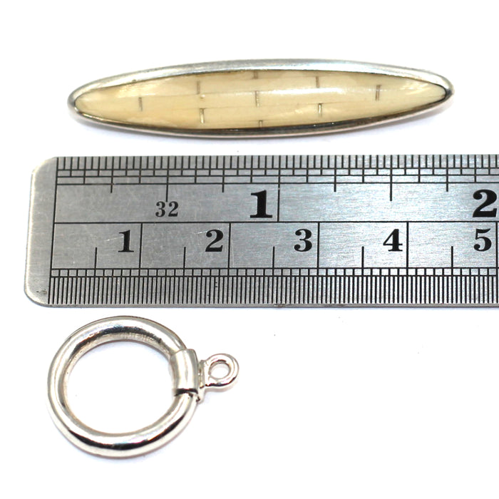 (ITG-208) Melon Shell Inlay Toggle Clasp