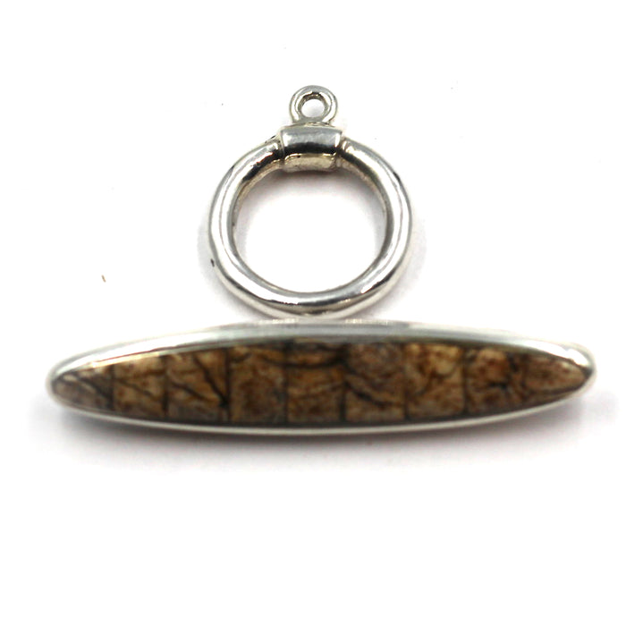 (ITG-209) Picture Jasper Inlay Toggle Clasp