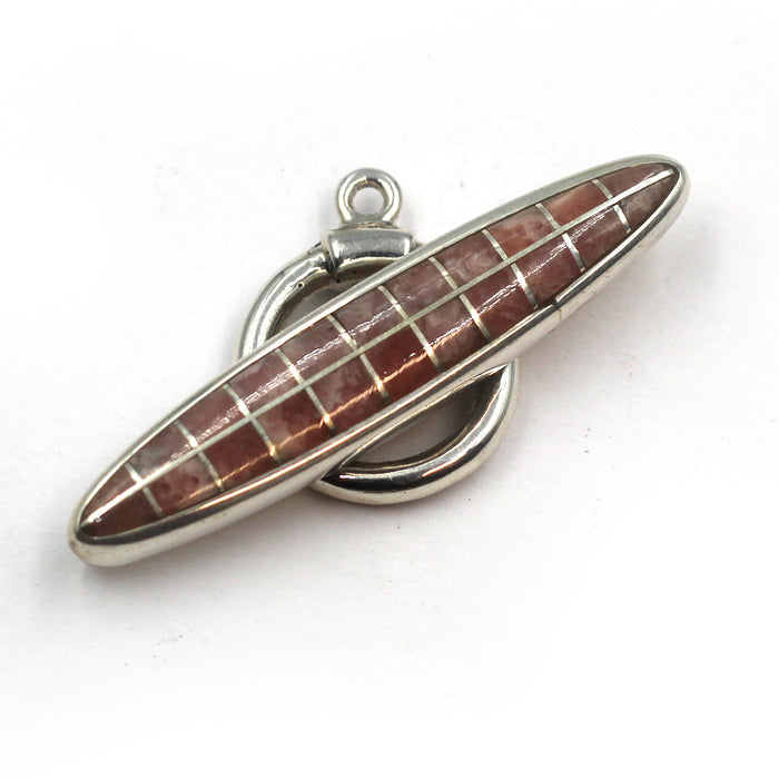 (ITG-235) Rose Quartz Inlay Toggle Claasp