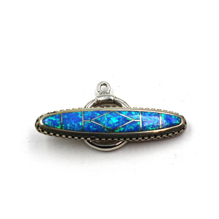 (ITG-320) Blue Opal Inlay Toggle Clasp