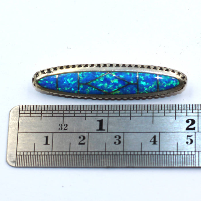 (ITG-320) Blue Opal Inlay Toggle Clasp