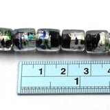 (India042) Clear Encased Silver Foil Beads