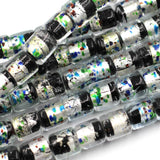 (India042) Clear Encased Silver Foil Beads