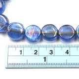 Flat Round Light Aqua AB Glass Beads