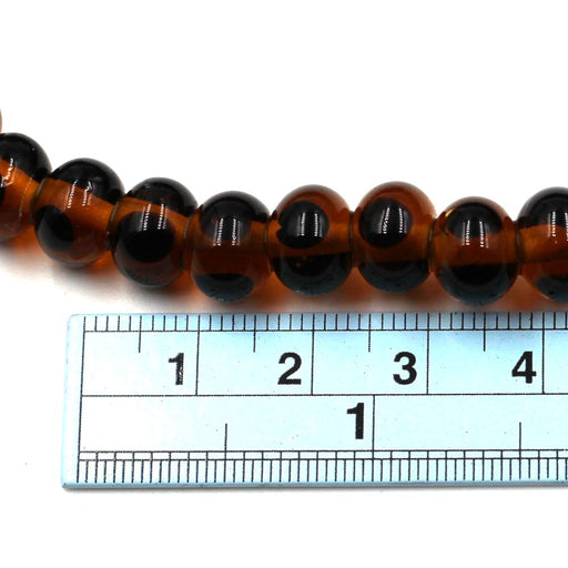 10mm Amber Glass With Glass Dots