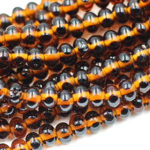 10mm Amber Glass With Glass Dots