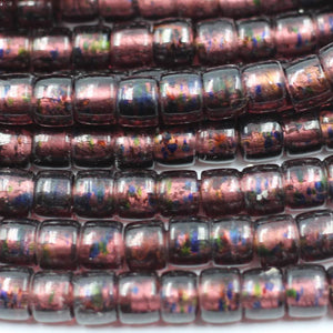 (India069) Purple Foil Lined Glass Beads