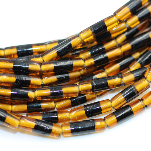  Amber & Black Glass Tubes