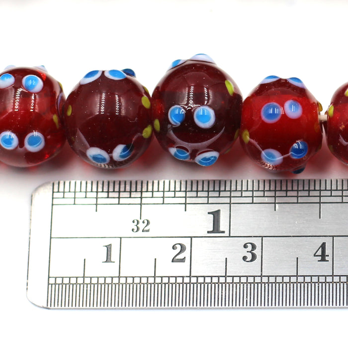 Red Glass Bump Beads