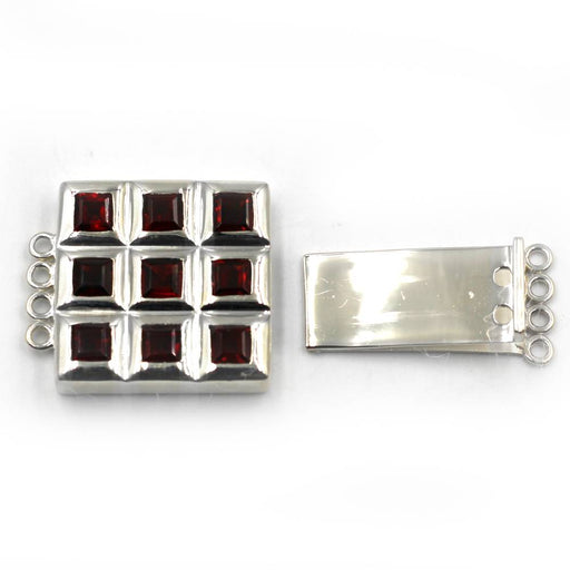 4 Strand Garnet Box Clasp
