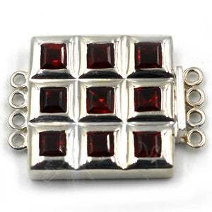 4 Strand Garnet Box Clasp