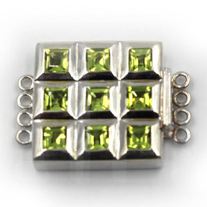 (JC-008) 4 Strand Peridot Box Clasp