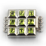 (JC-008) 4 Strand Peridot Box Clasp