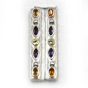 (JC-010) 9 Strand Jeweled Bar Clasp