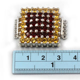 5 Strand Double Citrine & Garnet Box Clasp