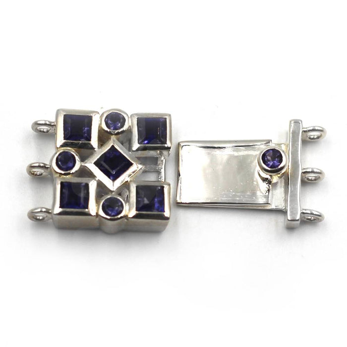 3 Strand Iolite Box Clasp