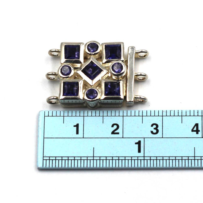 3 Strand Iolite Box Clasp