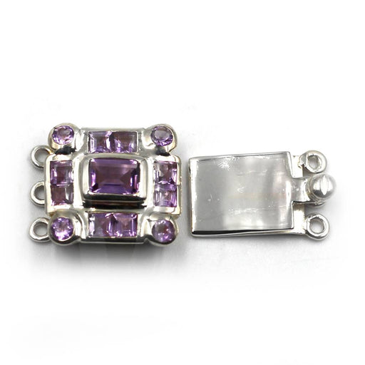 3 Strand Amethyst Box Clasp