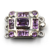 3 Strand Amethyst Box Clasp