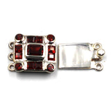 3 Strand Garnet Box Clasp