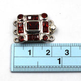 3 Strand Garnet Box Clasp