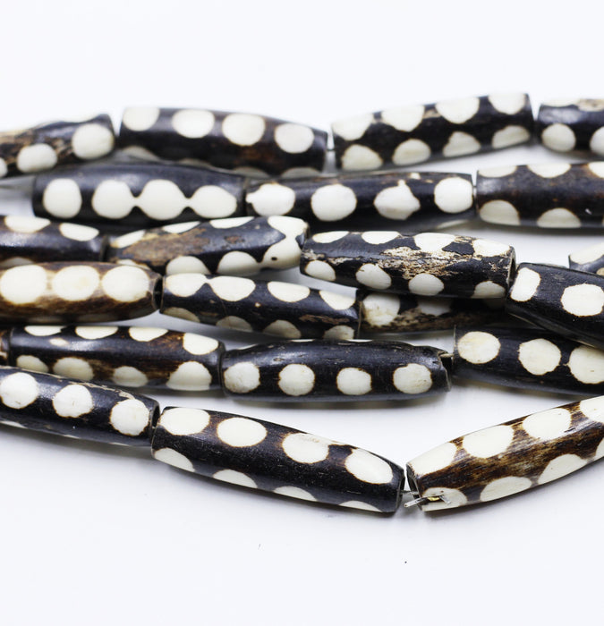 (African013) African Bone Batik Beads