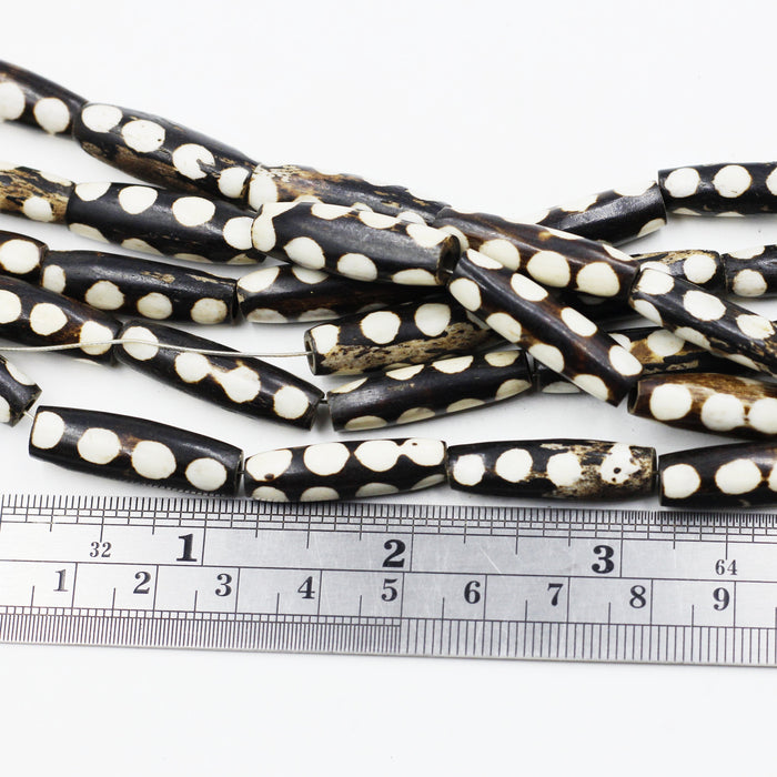 (African013) African Bone Batik Beads